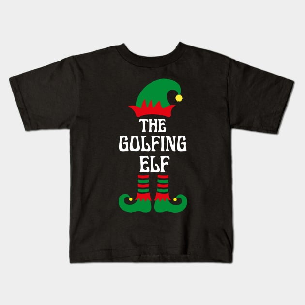 THE GOLFING ELF Kids T-Shirt by ZhacoyDesignz